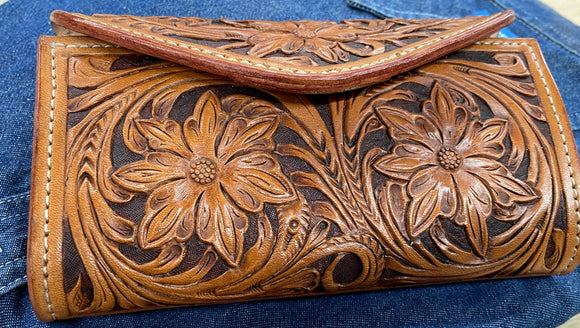 Ladies western wallet - floral design